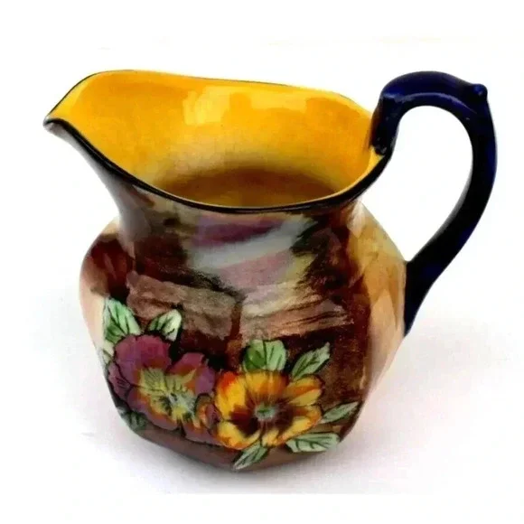 VTG Antique H & K Tunstall England Hand Painted Flower "Poppies" 5" PITCHER - Picture 3 of 6